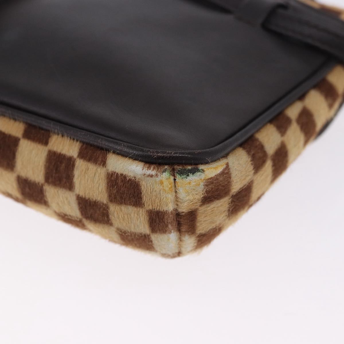 LOUIS VUITTON Damie Sovage Gazelle Harako leather Brown LV Auth am12331A