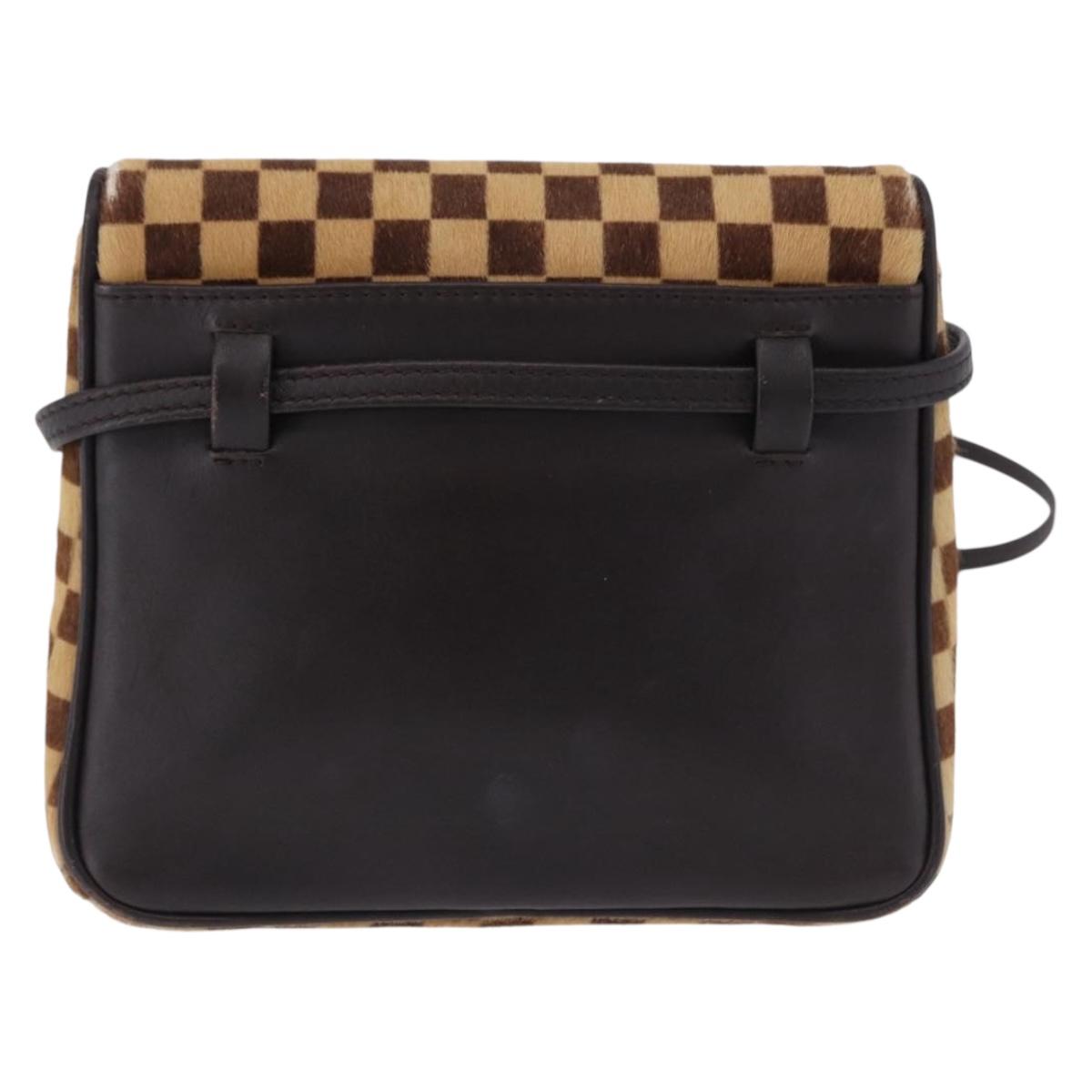 LOUIS VUITTON Damie Sovage Gazelle Harako leather Brown LV Auth am12331A