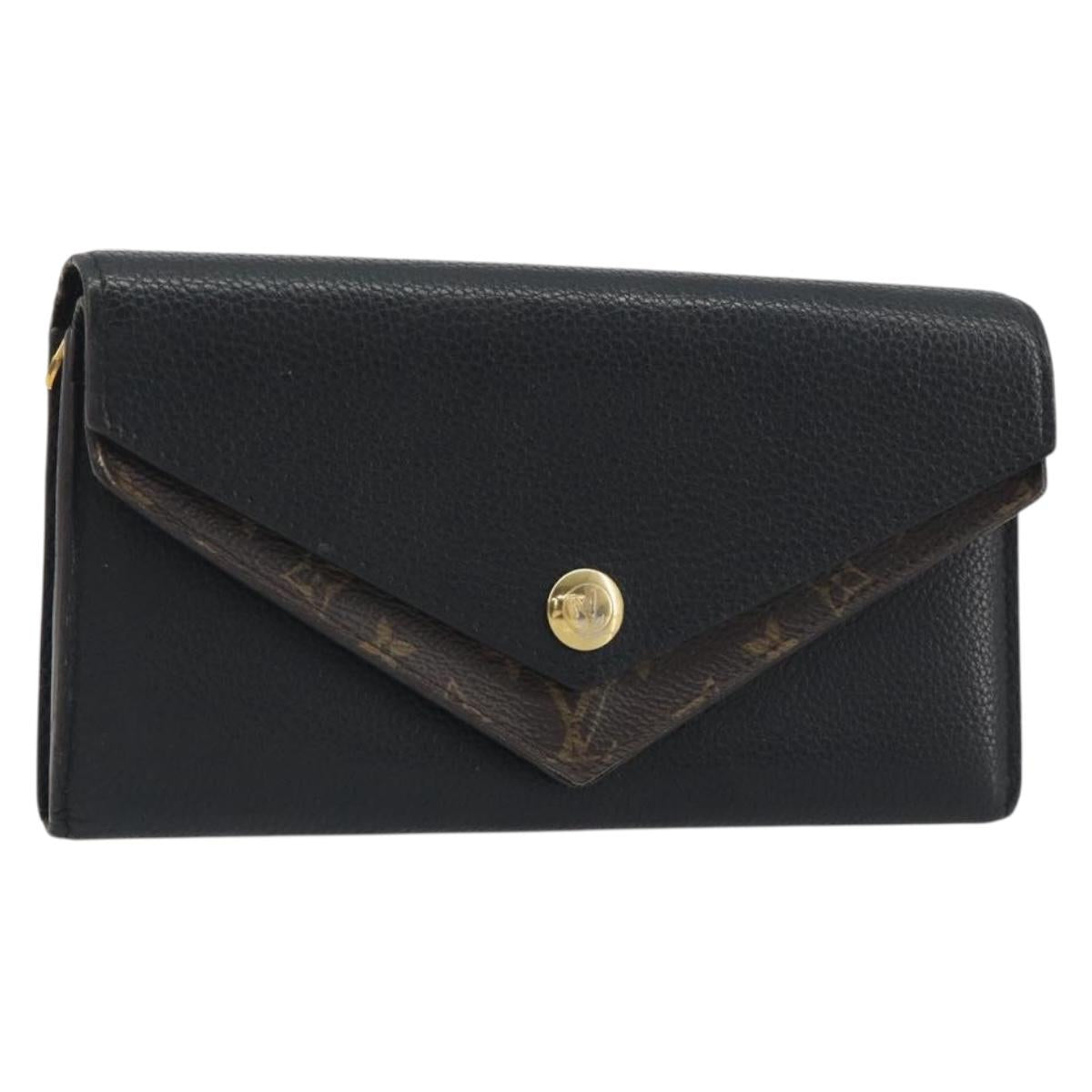 LOUIS VUITTON Monogram Portefeuille Duble V Wallet Black M64319 LV Auth am12337V