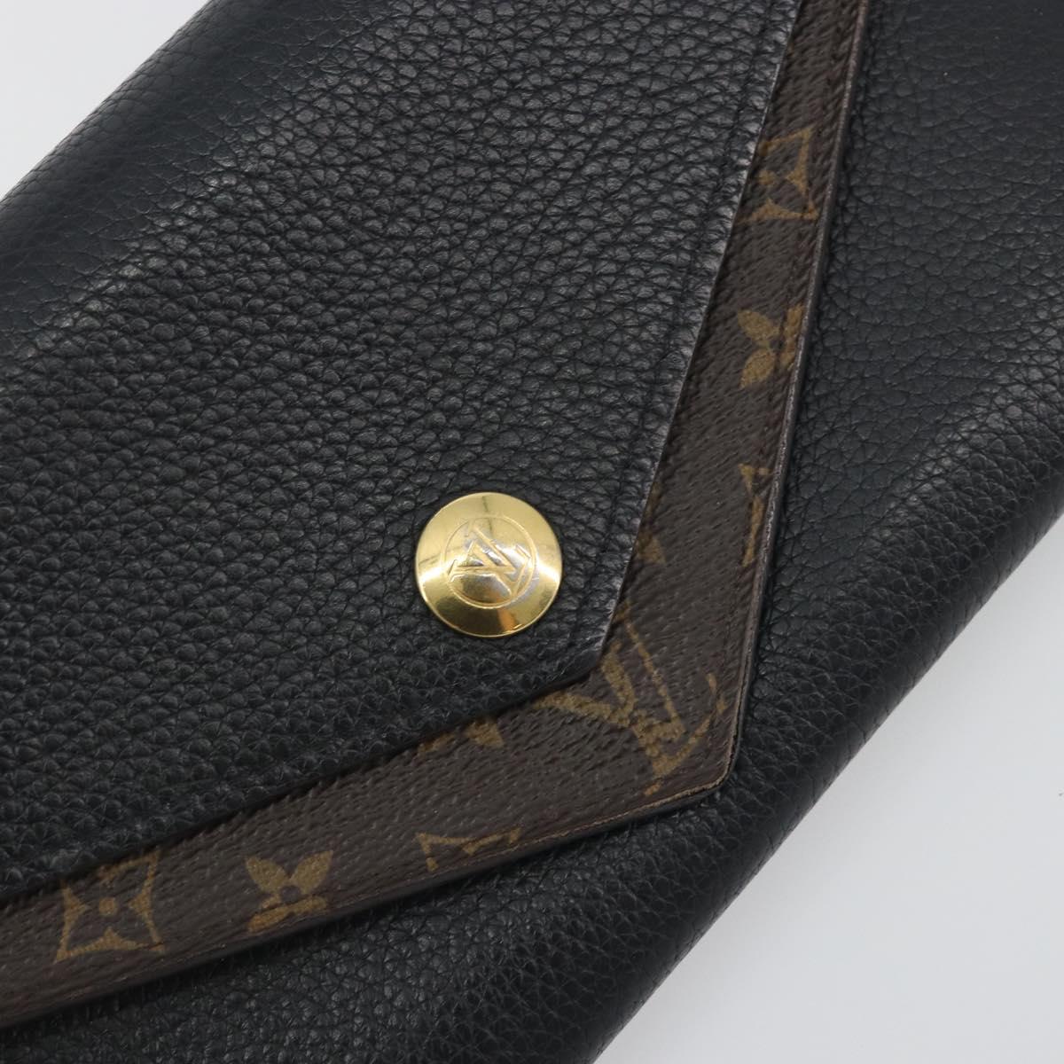 LOUIS VUITTON Monogram Portefeuille Duble V Wallet Black M64319 LV Auth am12337V