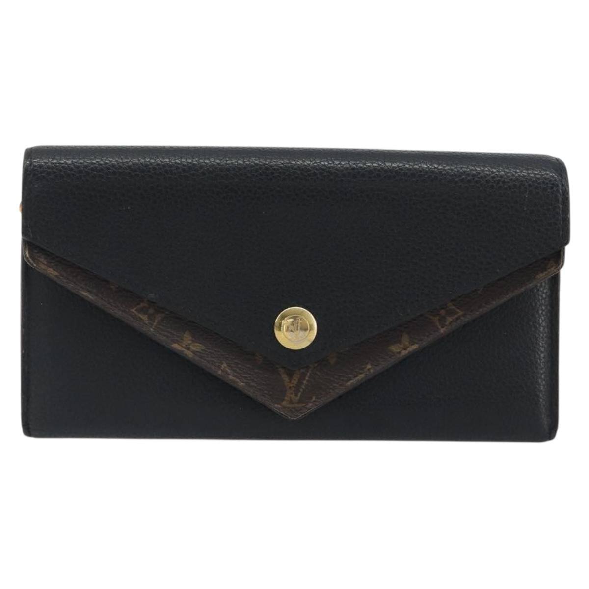 LOUIS VUITTON Monogram Portefeuille Duble V Wallet Black M64319 LV Auth am12337V