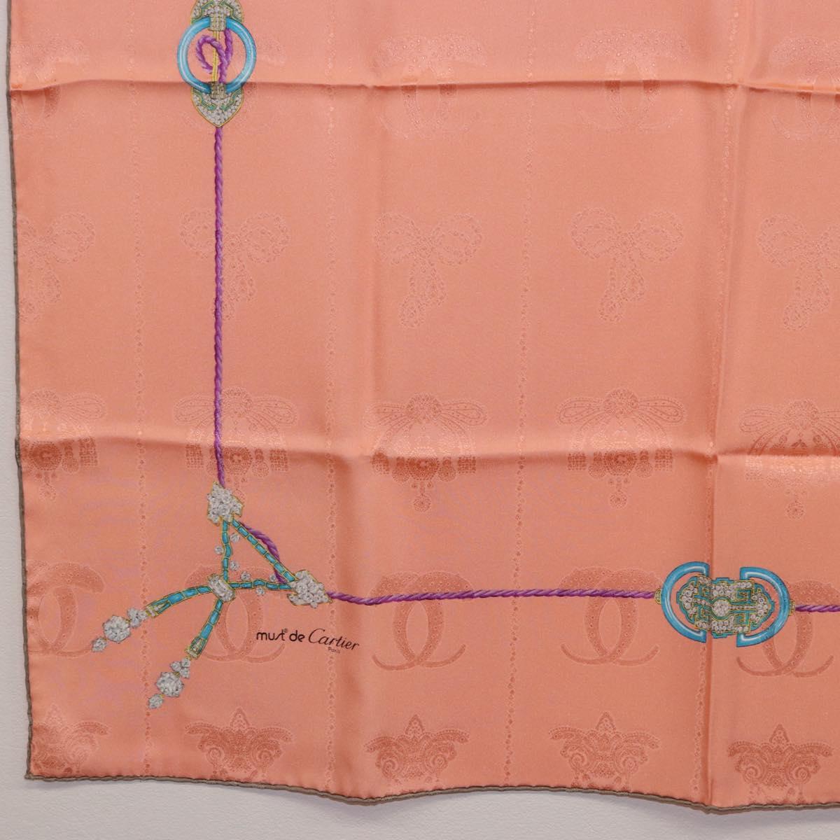 CARTIER Scarf Silk Pink Auth am12338M