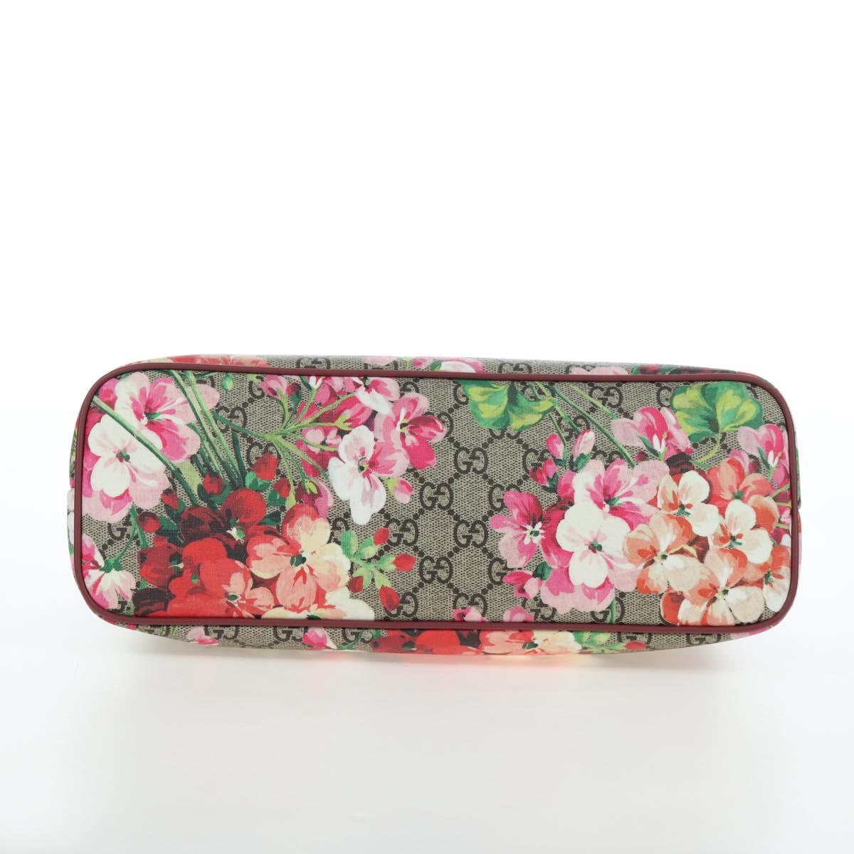 GUCCI GG Blooms Floral Hand Bag PVC Leather Beige Pink 429019 Auth am12340V