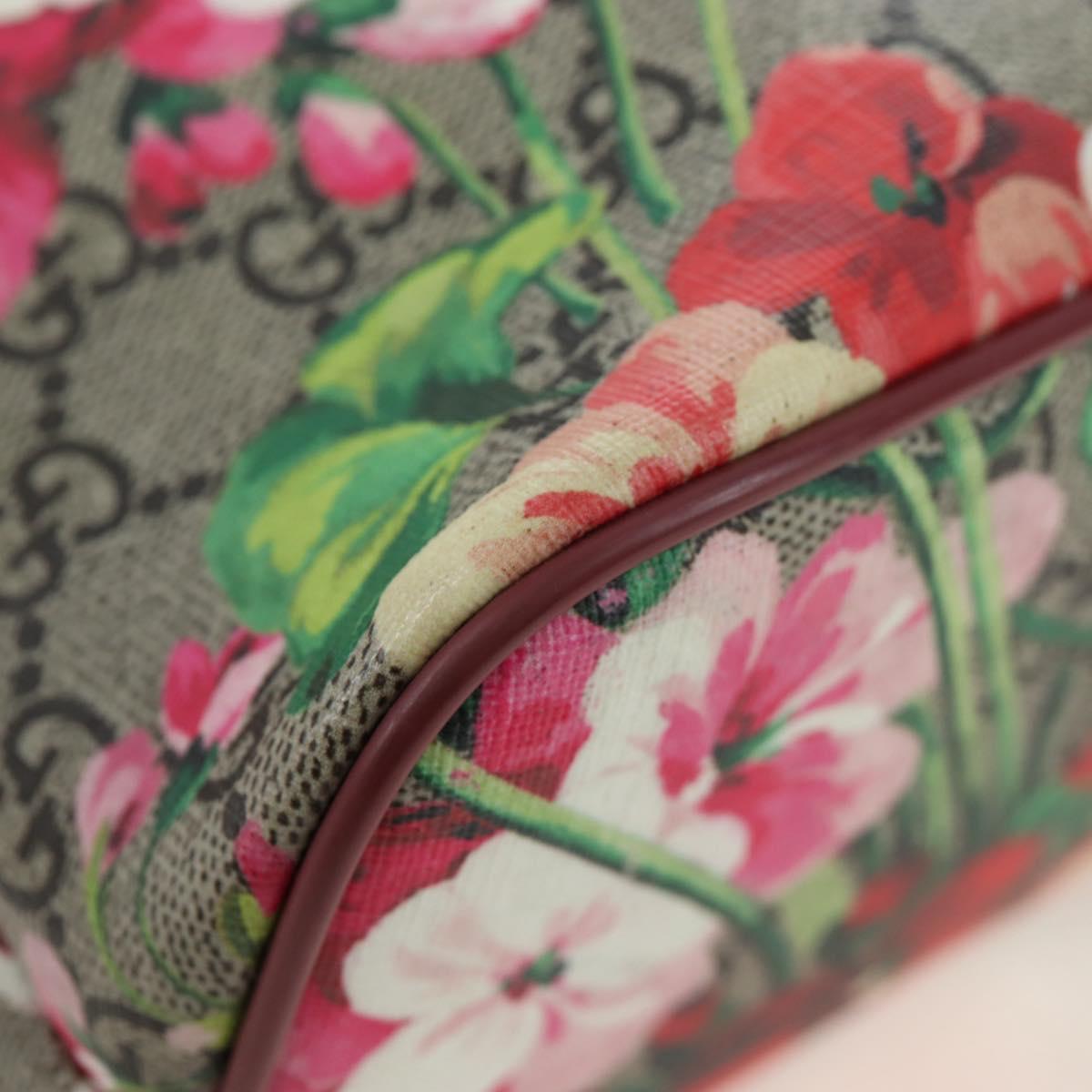 GUCCI GG Blooms Floral Hand Bag PVC Leather Beige Pink 429019 Auth am12340V