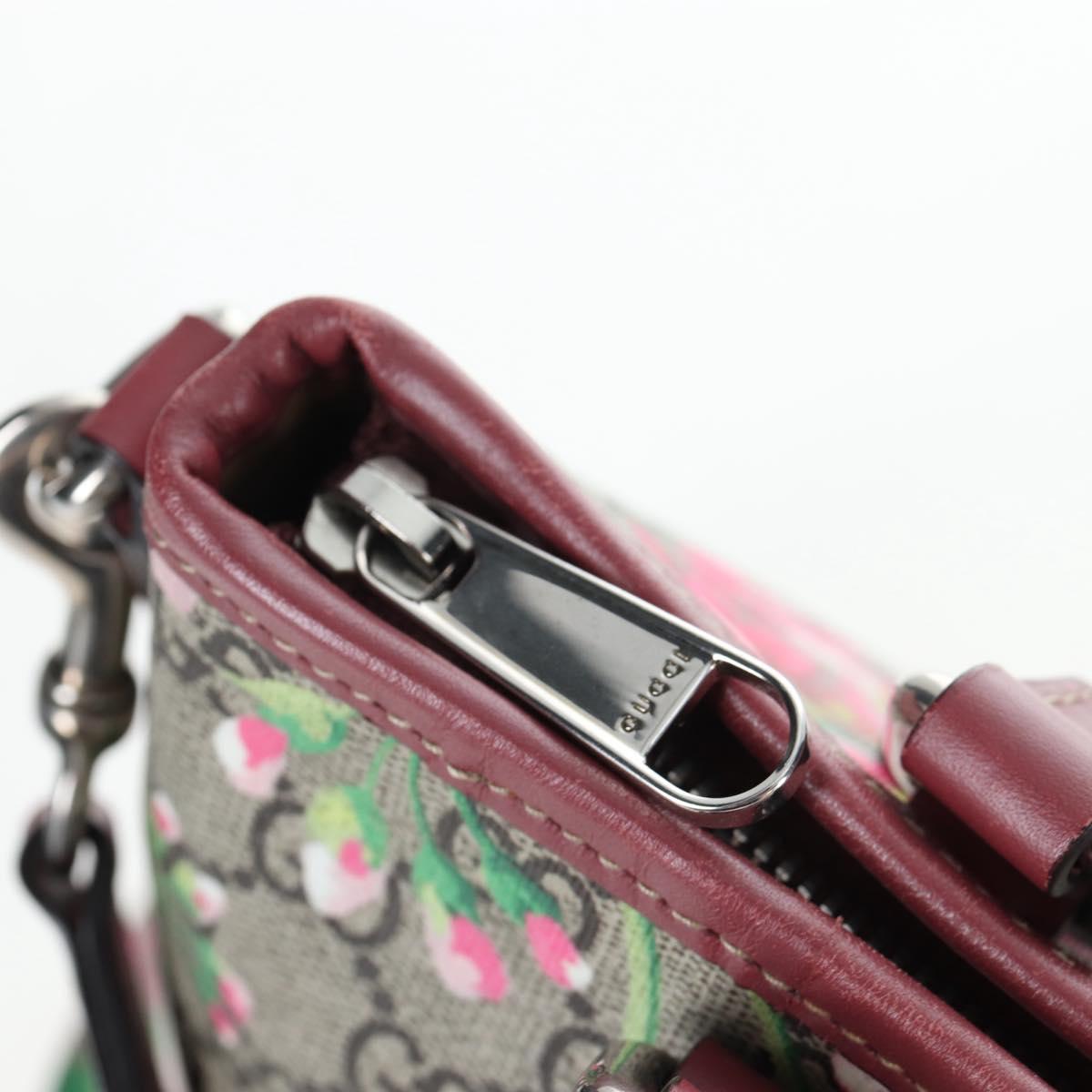 GUCCI GG Blooms Floral Hand Bag PVC Leather Beige Pink 429019 Auth am12340V