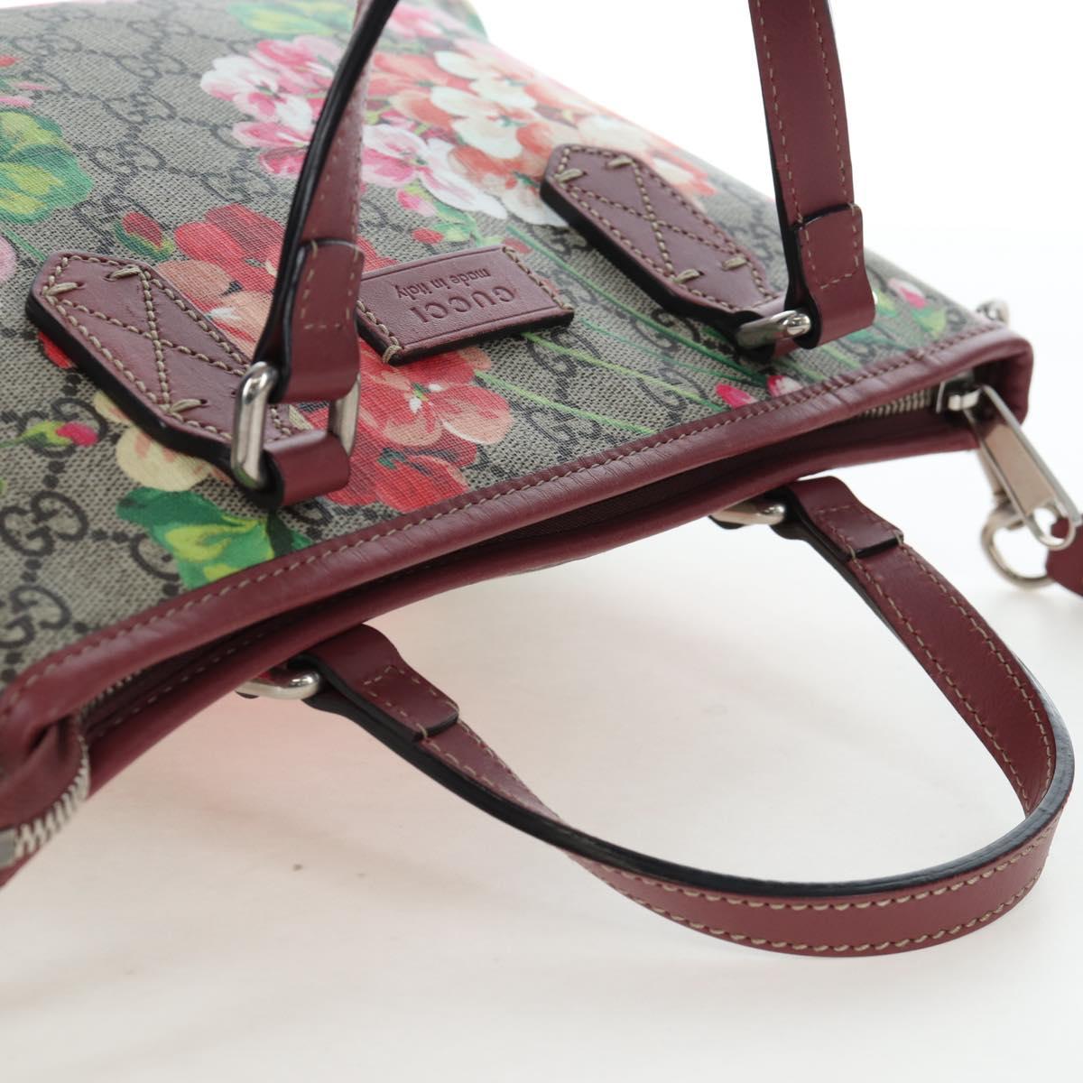 GUCCI GG Blooms Floral Hand Bag PVC Leather Beige Pink 429019 Auth am12340V