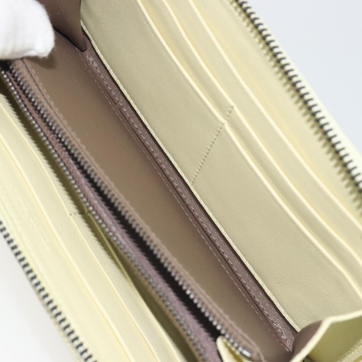 BOTTEGA VENETA INTRECCIATO Round Long Wallet Leather Yellow Auth am12344V