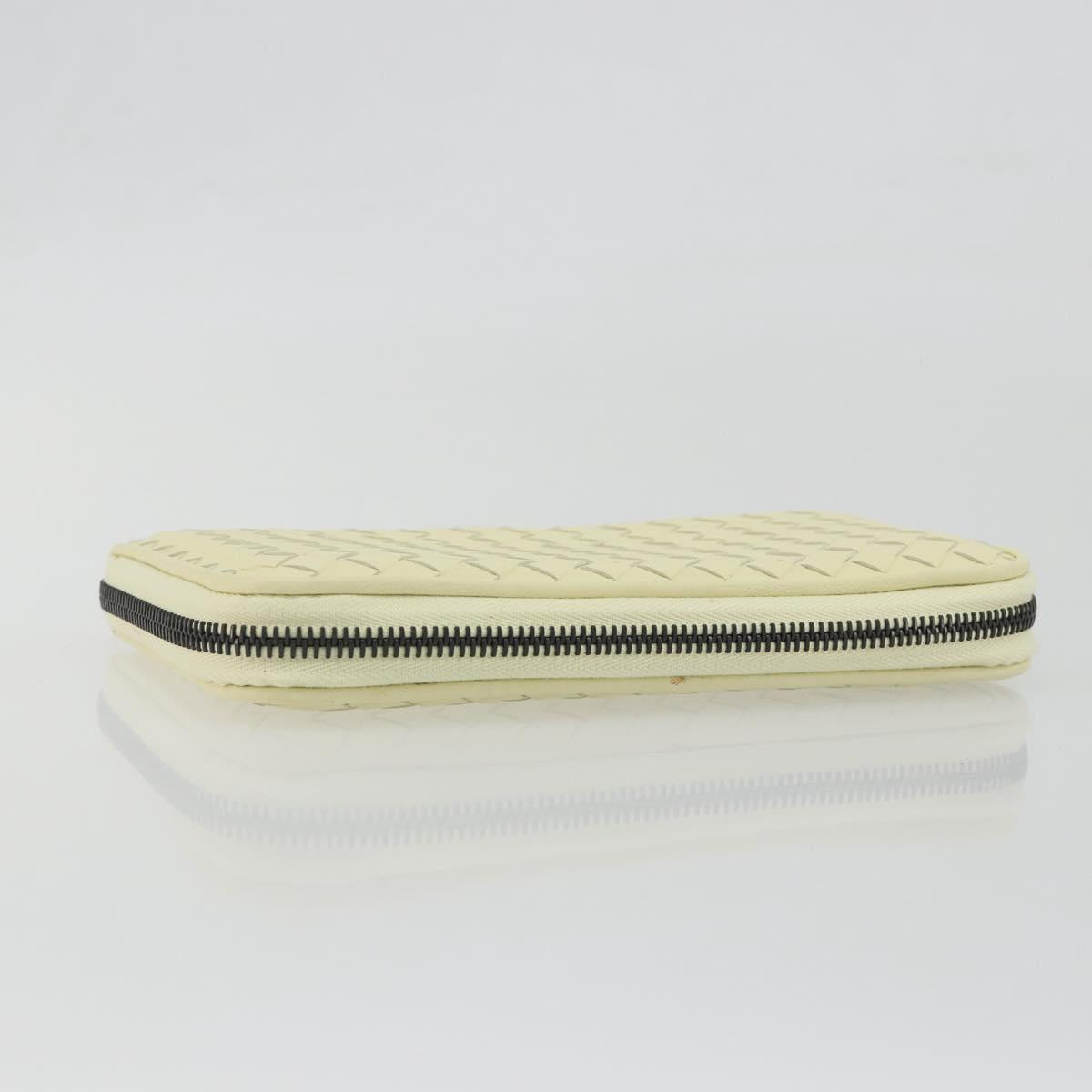 BOTTEGA VENETA INTRECCIATO Round Long Wallet Leather Yellow Auth am12344V