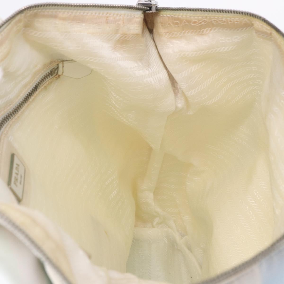 PRADA Tote Bag Canvas 2way Light Blue Silver B2052G Auth am12349A