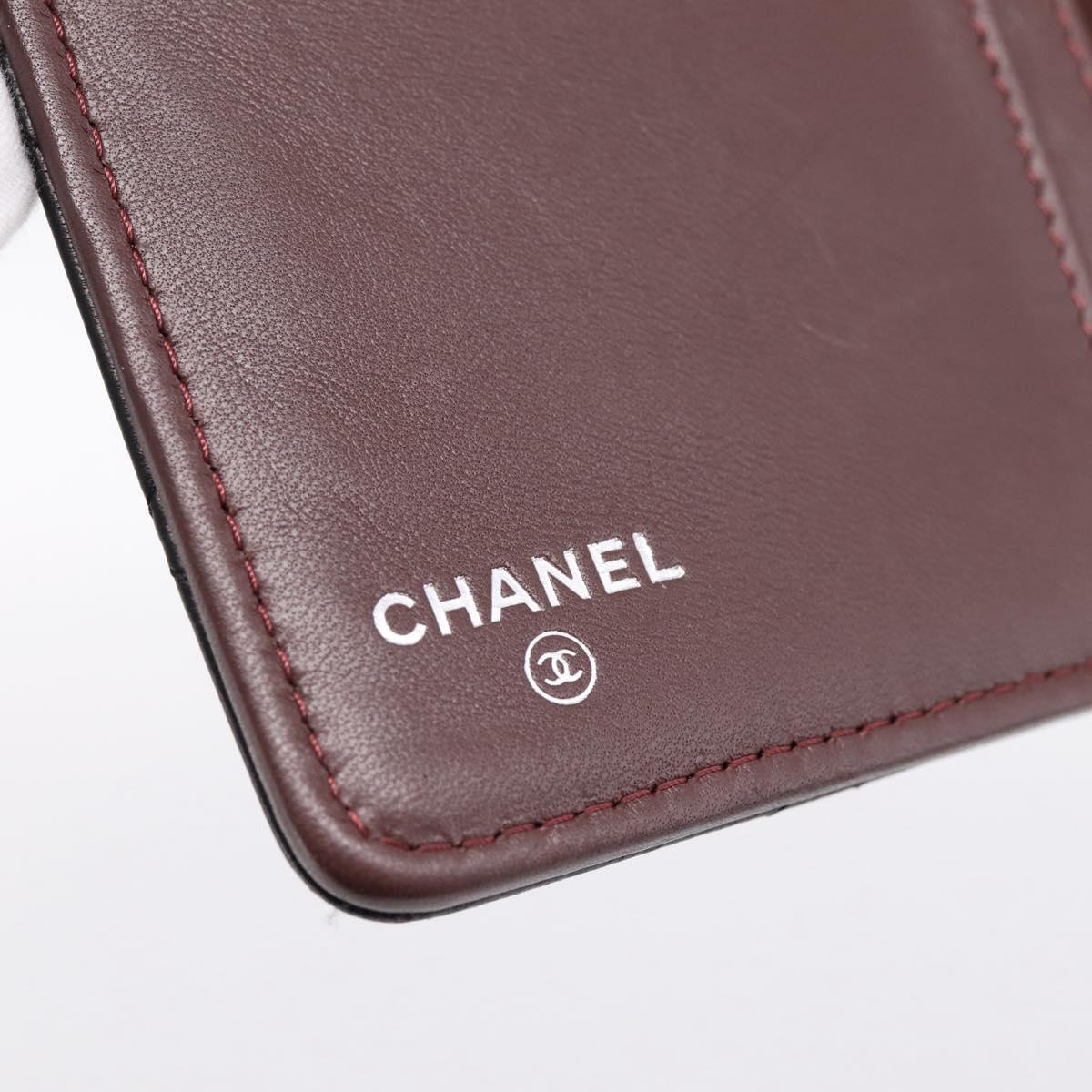 CHANEL Matelasse Long Wallet Lamb Skin Black CC Auth am12350M