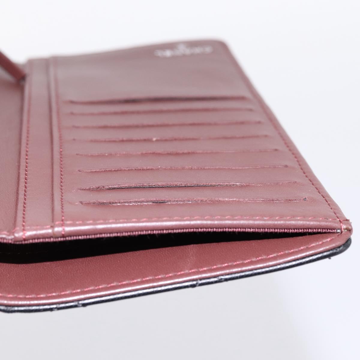 CHANEL Matelasse Long Wallet Lamb Skin Black CC Auth am12350M
