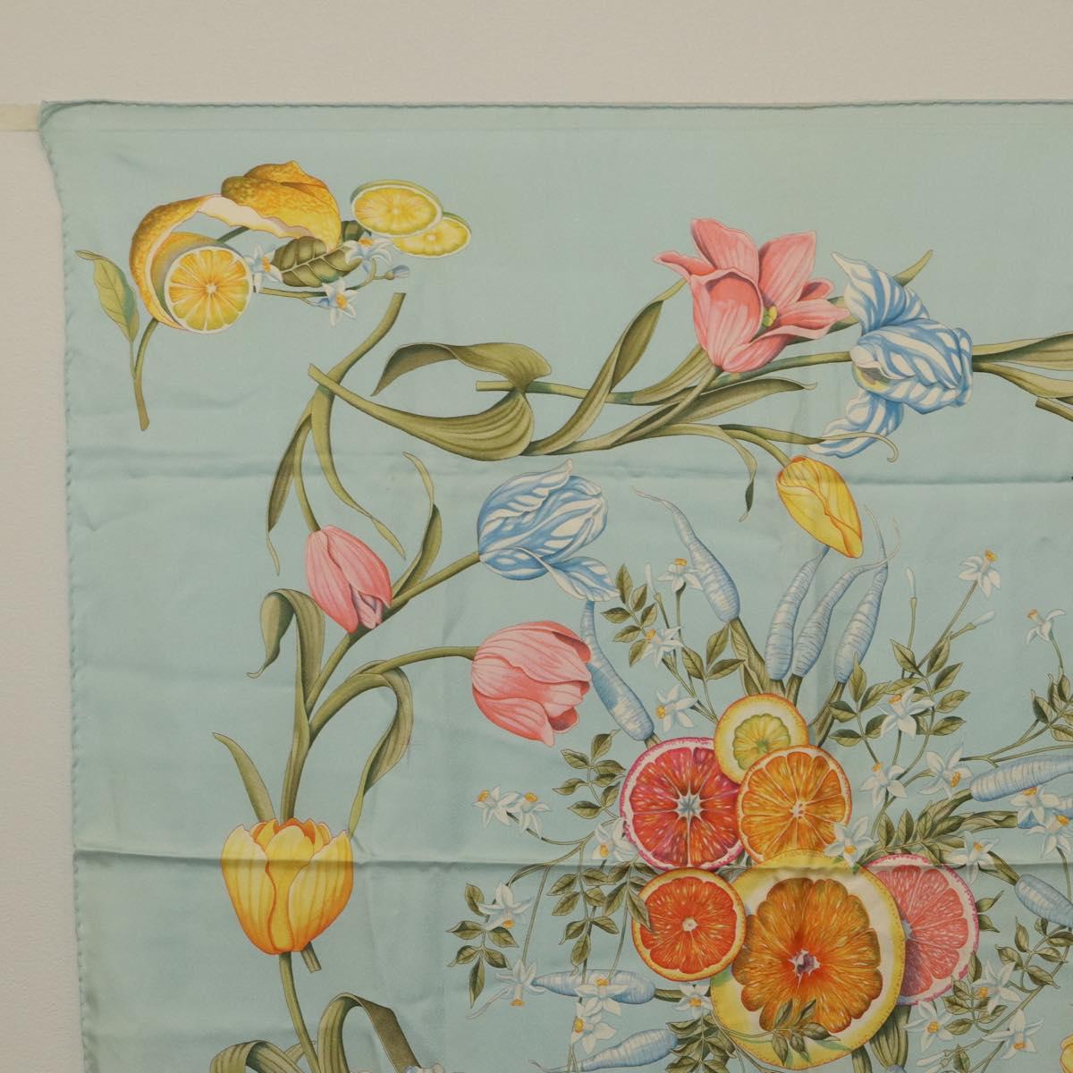 Salvatore Ferragamo Scarf Silk 2 Set Navy Light Blue Auth am12357