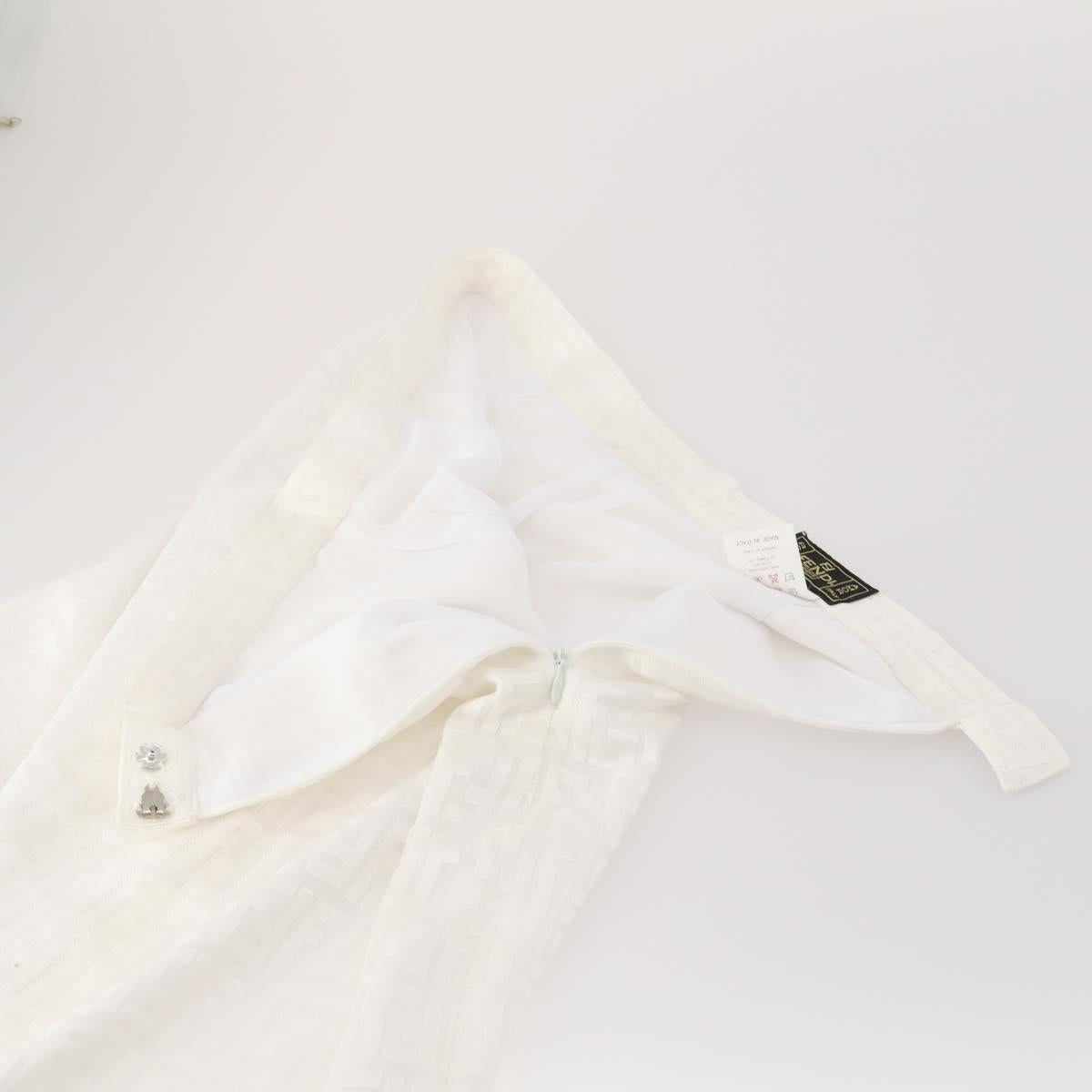 FENDI Zucca Skirt Polyester White Auth am12358
