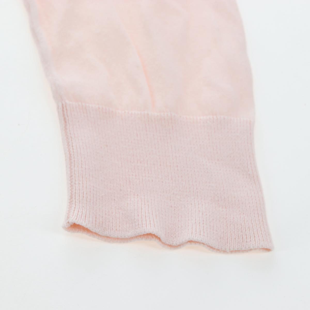 CHANEL CC 3/4 Sleeve Top Cotton Pink CC Auth am12359V
