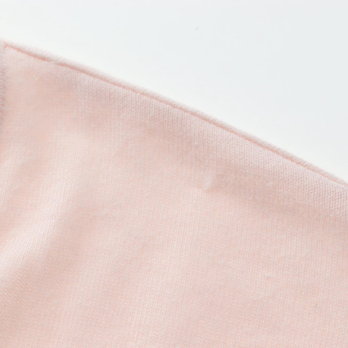 CHANEL CC 3/4 Sleeve Top Cotton Pink CC Auth am12359V