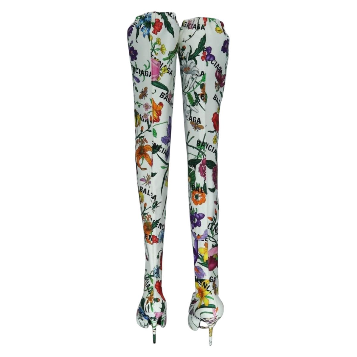 GUCCI x BALENCIAGA The Hacker Project Floral Long Heels Canvas Auth am12373SAM