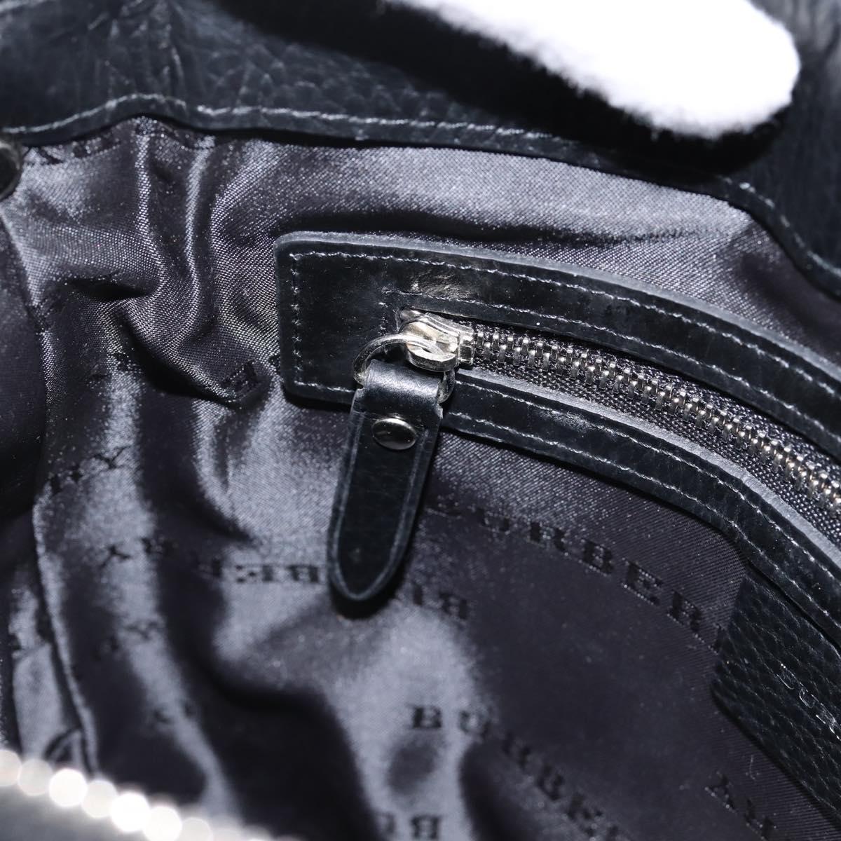 BURBERRY Nova Check Shoulder Bag Canvas Black Beige Auth am12376V