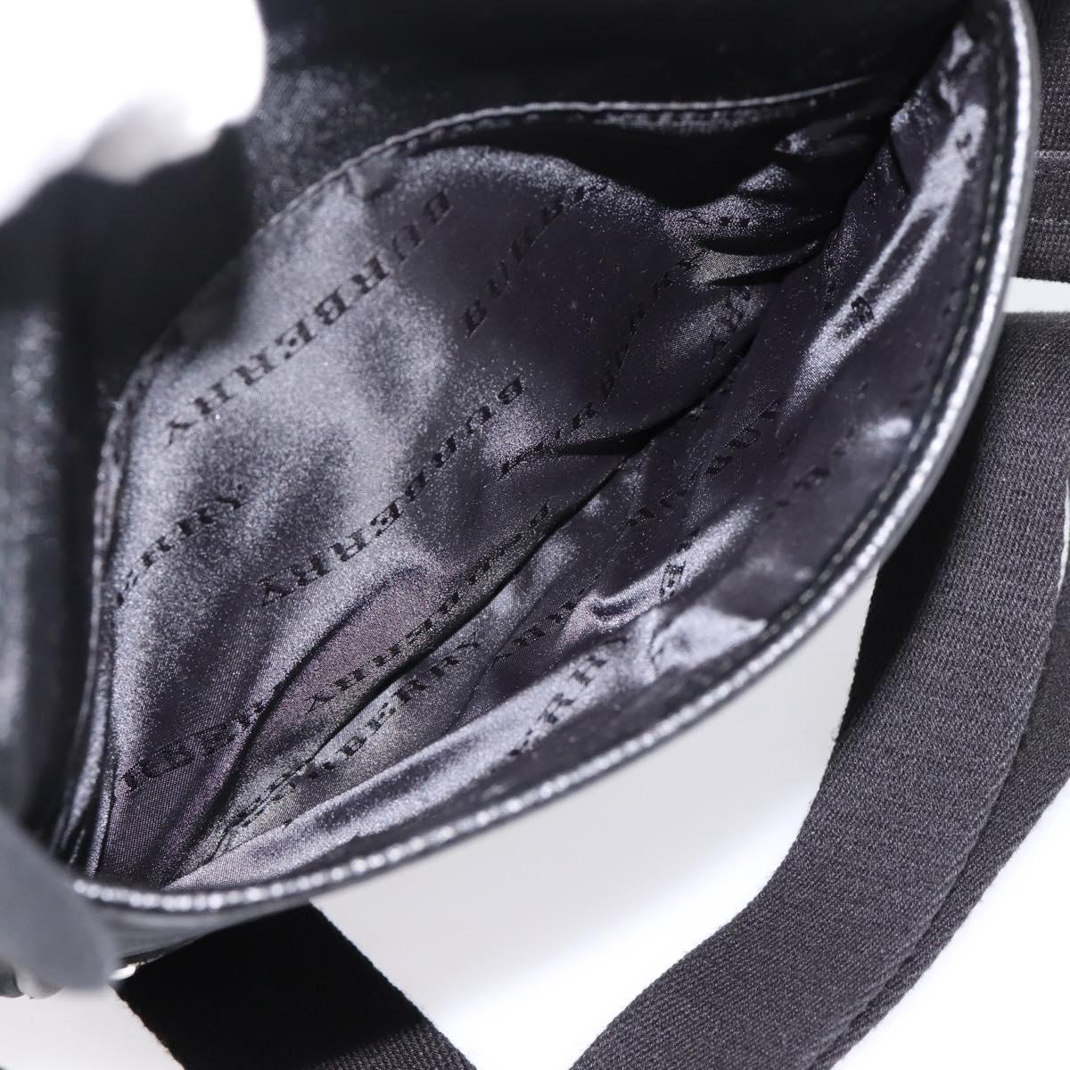 BURBERRY Nova Check Shoulder Bag Canvas Black Beige Auth am12376V