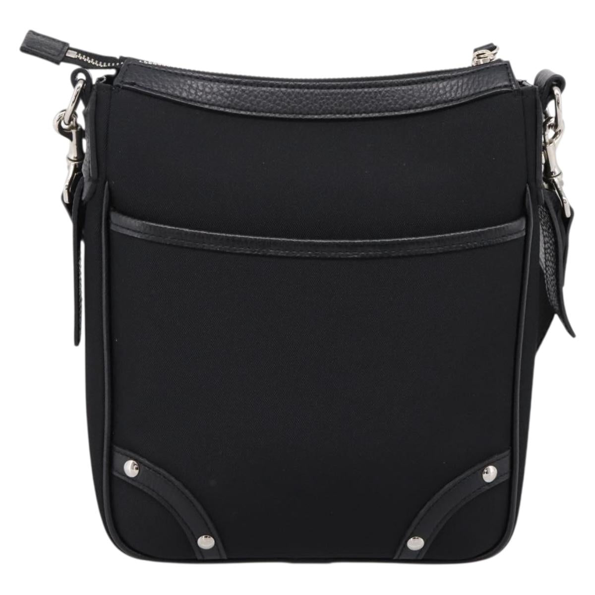 BURBERRY Nova Check Shoulder Bag Canvas Black Beige Auth am12376V