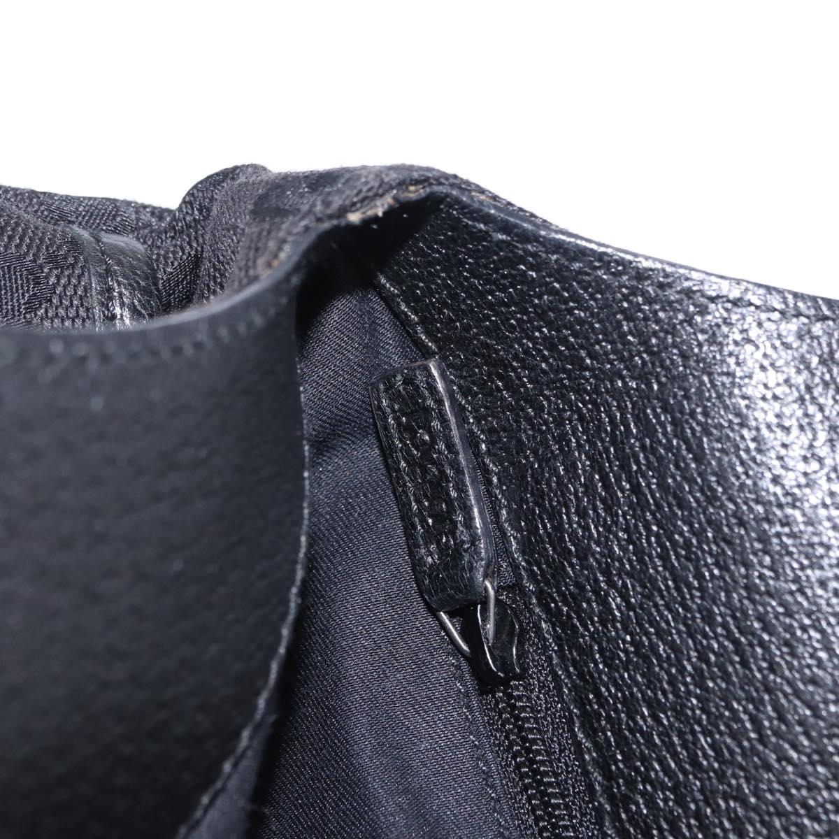 GUCCI GG Canvas Hand Bag Black Silver 131329 Auth am12380V