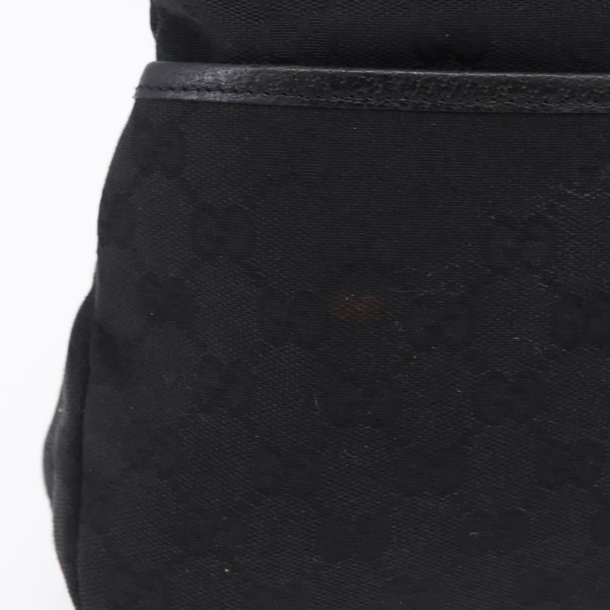 GUCCI GG Canvas Hand Bag Black Silver 131329 Auth am12380V