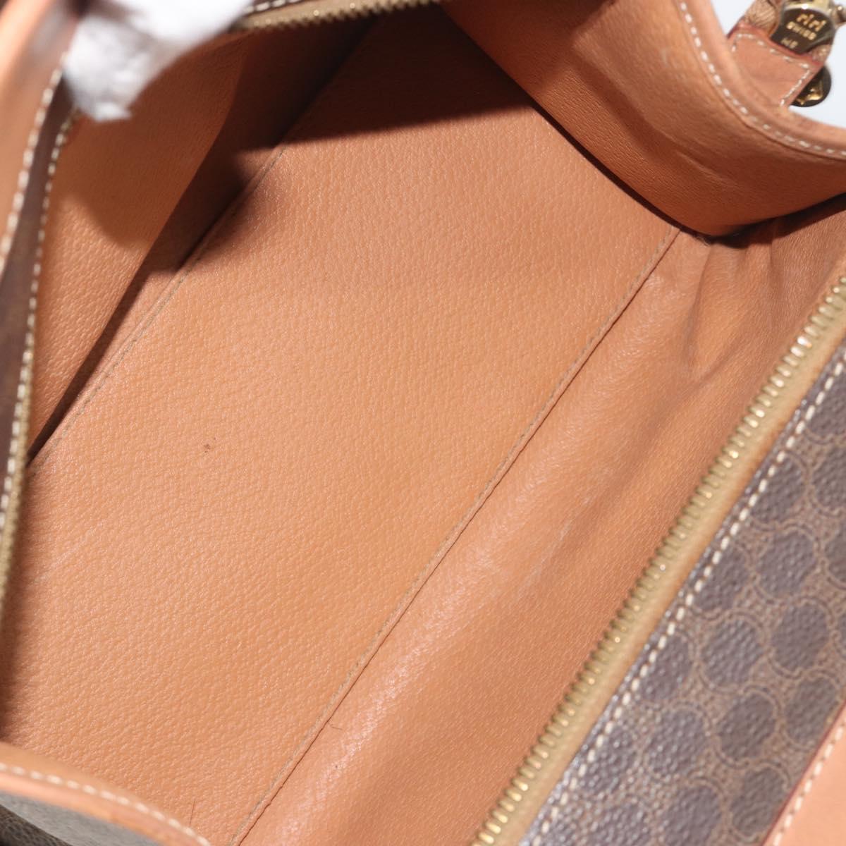 CELINE Macadam Canvas Hand Bag PVC Leather Brown Gold Auth am12382A