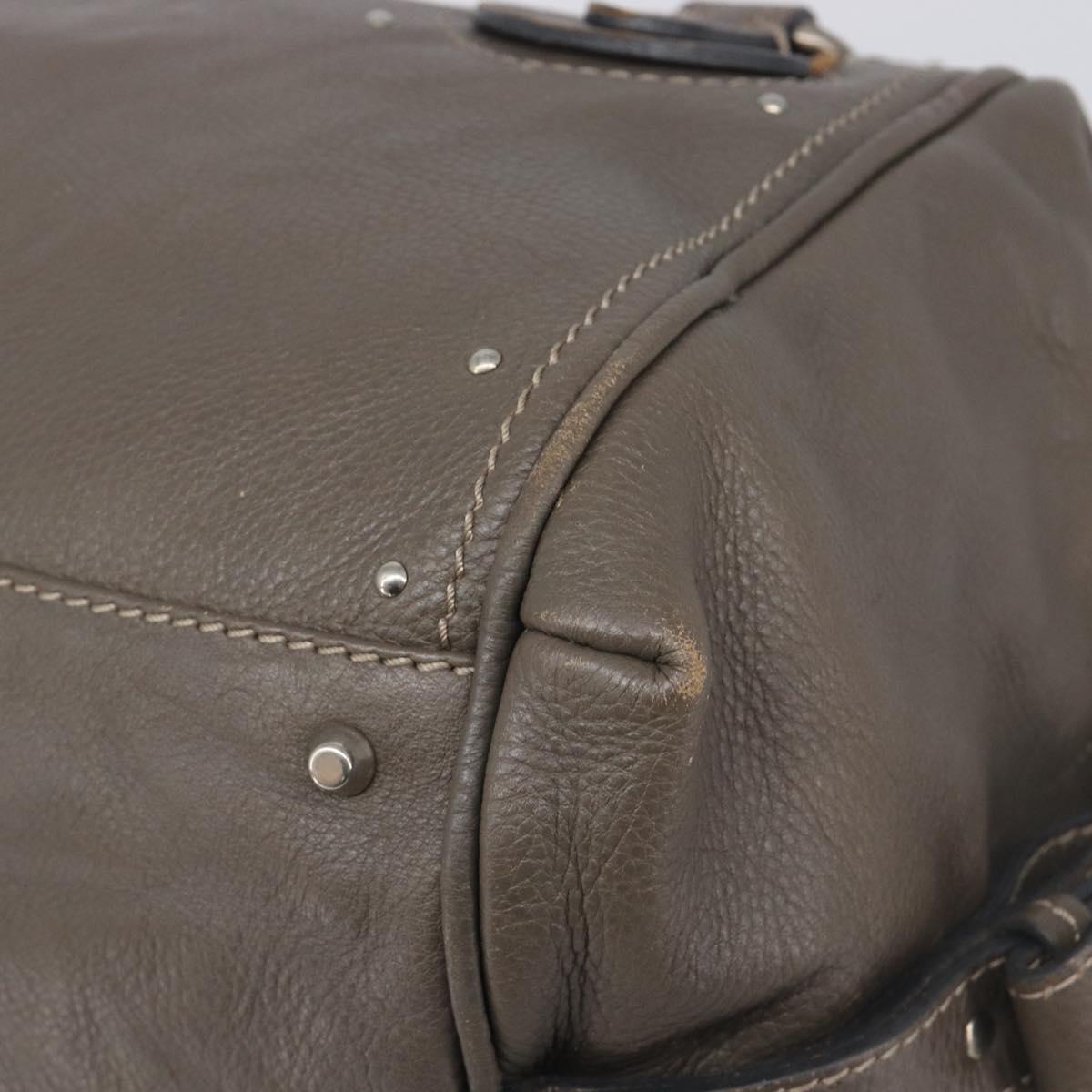 Chloe Paddington Hand Bag Leather Gray Silver Auth am12387V