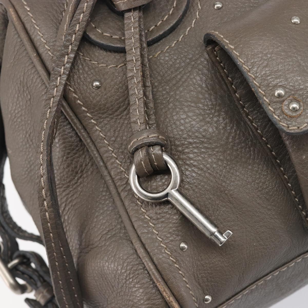 Chloe Paddington Hand Bag Leather Gray Silver Auth am12387V