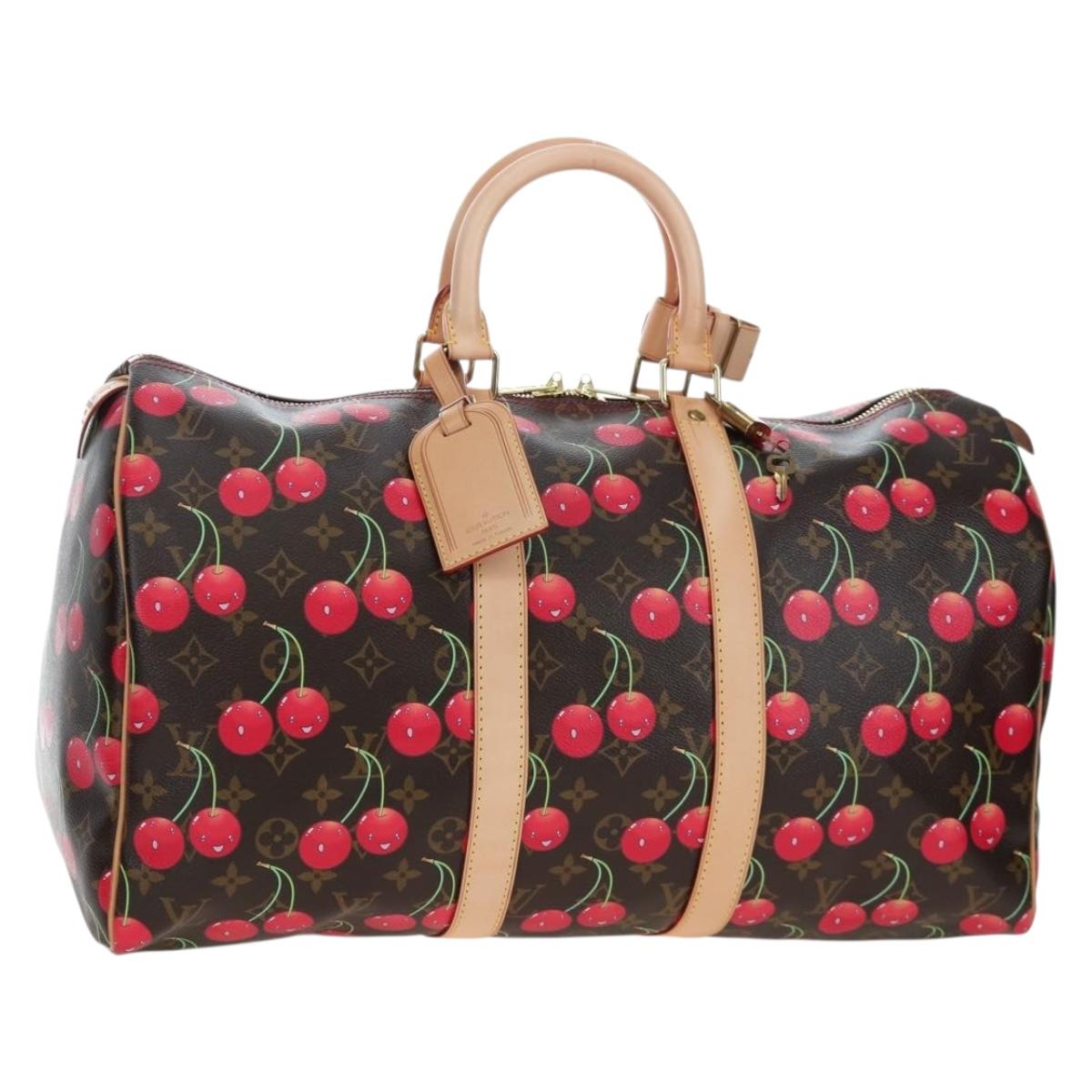LOUIS VUITTON Monogram Cherry Keepall 45 Boston Bag M95011 LV Auth am12388SM