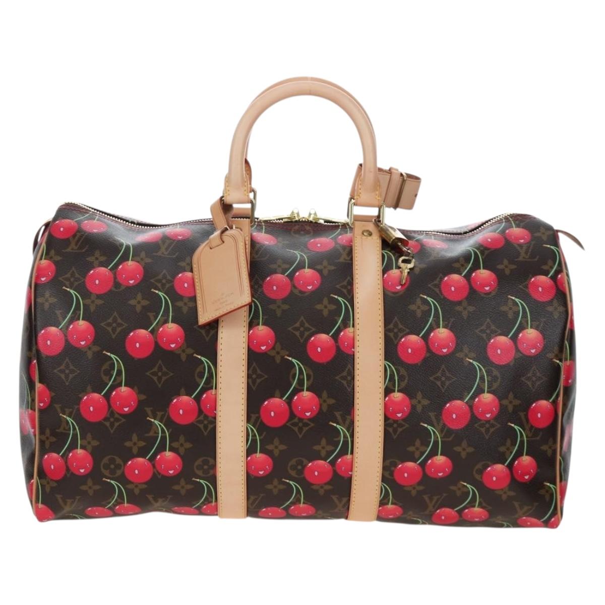 LOUIS VUITTON Monogram Cherry Keepall 45 Boston Bag M95011 LV Auth am12388SM