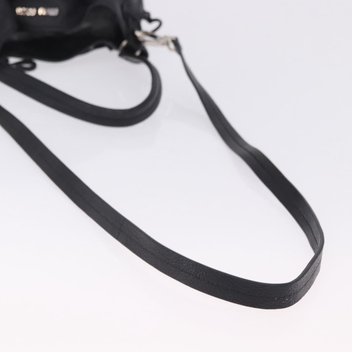 Miu Miu Shoulder Bag Leather Silver R1129C Auth am12389A