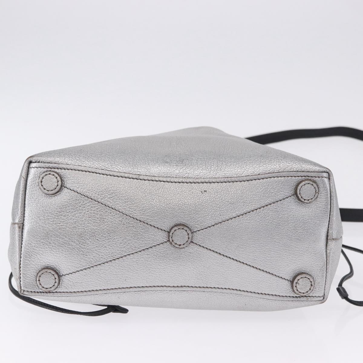 Miu Miu Shoulder Bag Leather Silver R1129C Auth am12389A