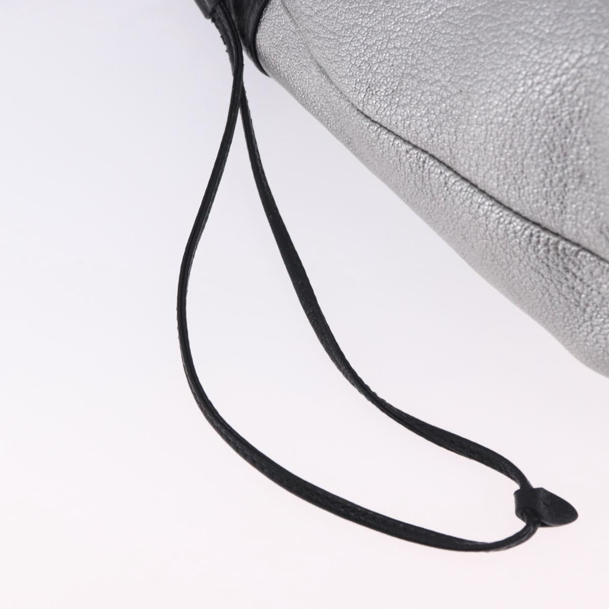 Miu Miu Shoulder Bag Leather Silver R1129C Auth am12389A