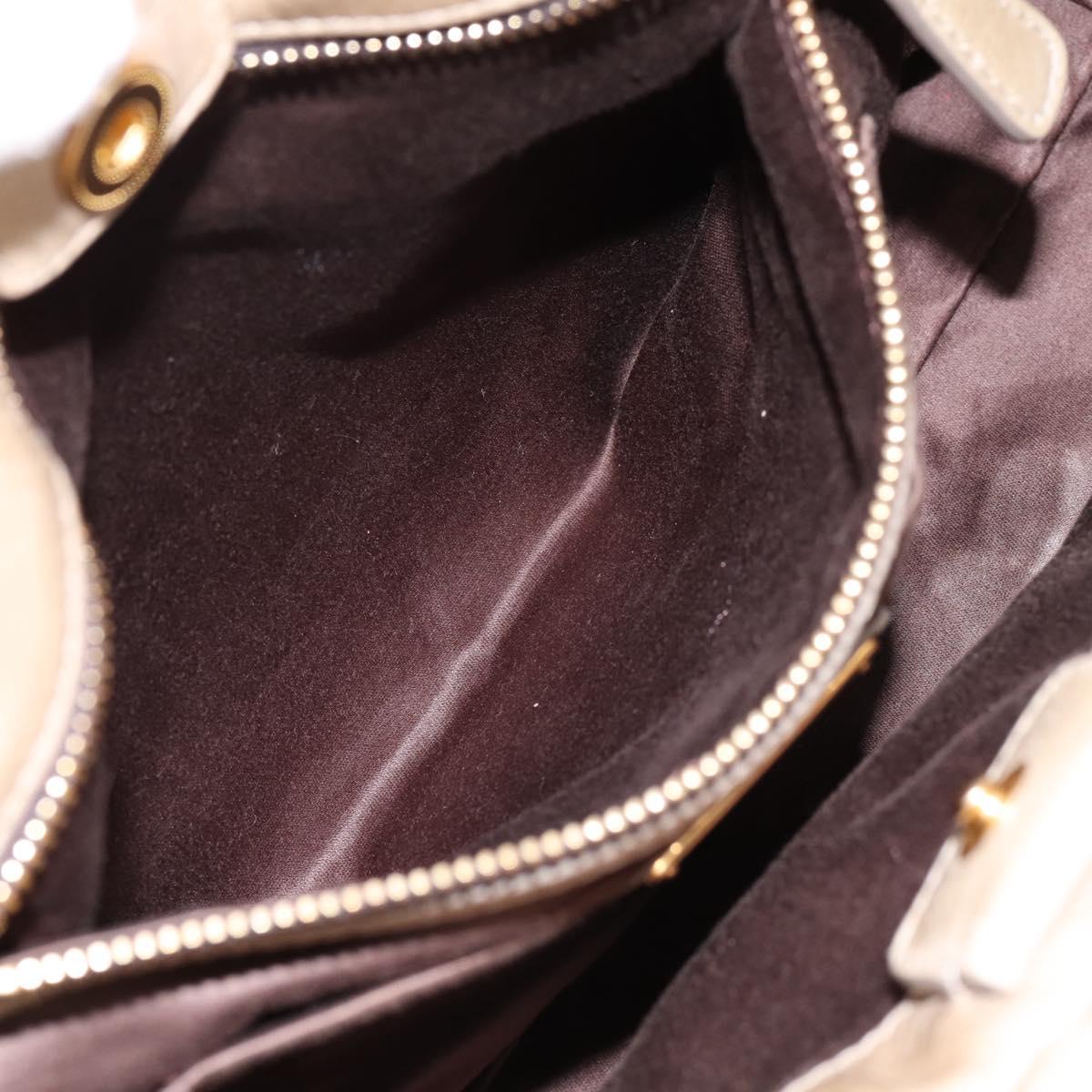 Miu Miu Hand Bag Leather 2way Beige Gold RT0383 Auth am12392V