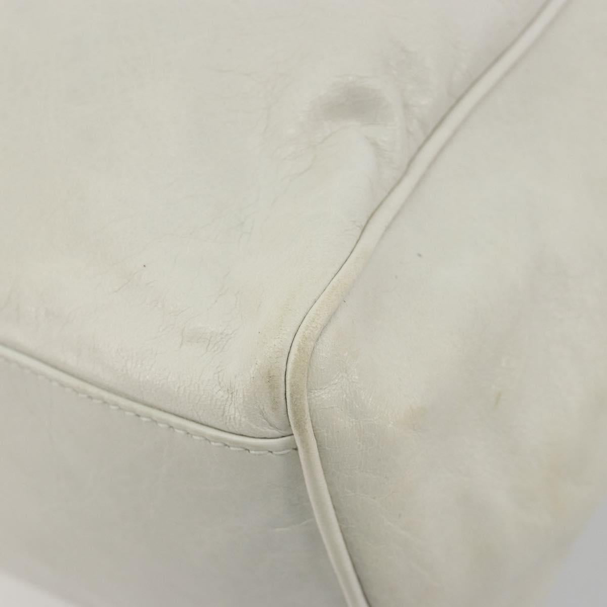 BALENCIAGA The box Hand Bag Leather 2way White 145694 Auth am12395V