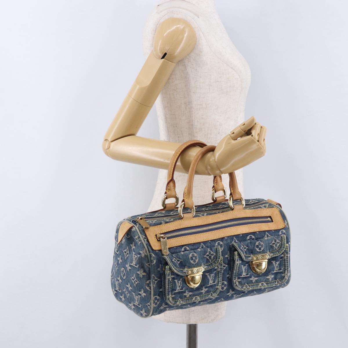 LOUIS VUITTON Monogram Denim Neo Speedy Hand Bag Blue M95019 LV Auth am12396SAM