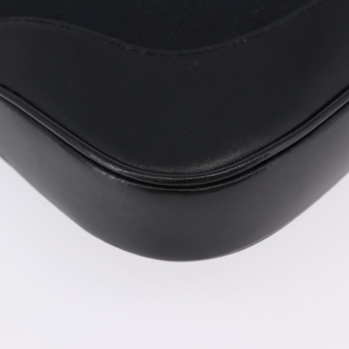 GUCCI GG Canvas Jackie Shoulder Bag Black Silver 001 3306 2684 Auth am12397V