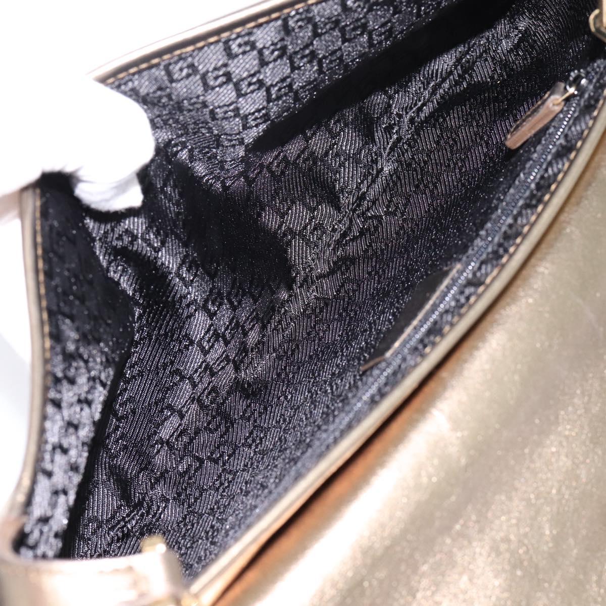 GUCCI Animalier Tiger Head Chain Bag Leather Gold 001 4113 2123 Auth am12398V