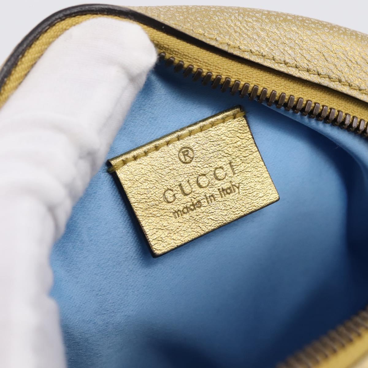 GUCCI Chain Shoulder Bag Leather Gold 550154 Auth am12399V