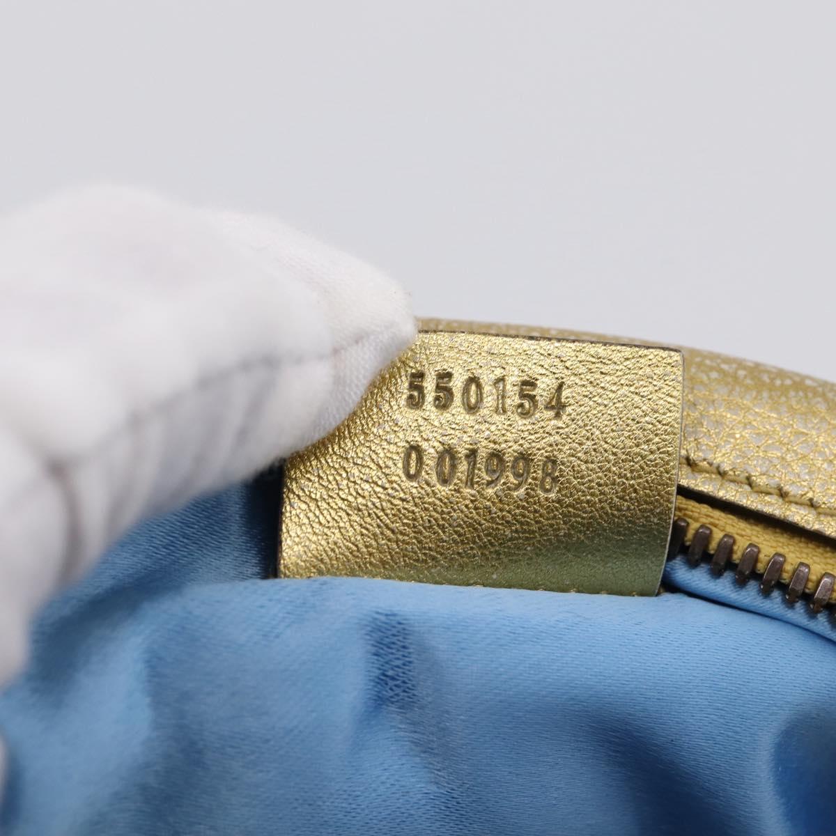 GUCCI Chain Shoulder Bag Leather Gold 550154 Auth am12399V