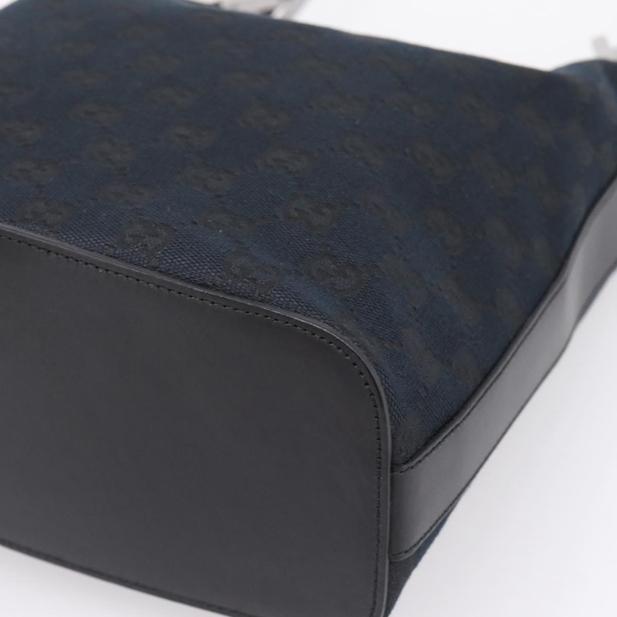 GUCCI GG Canvas Shoulder Bag Black Silver 001 3814 Auth am12400V