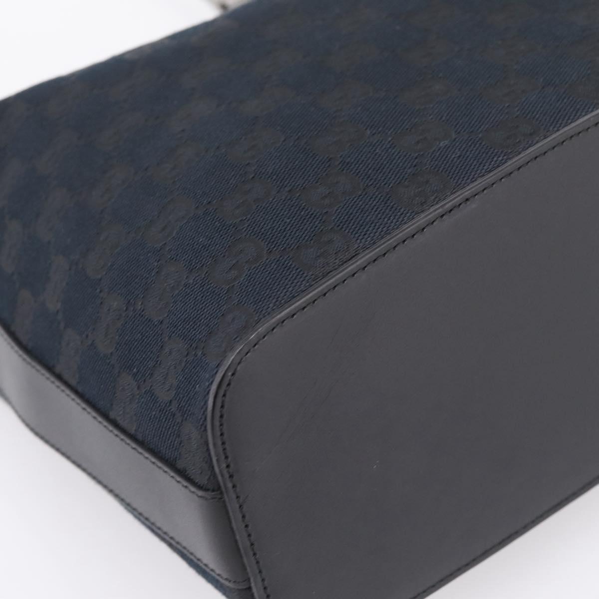 GUCCI GG Canvas Shoulder Bag Black Silver 001 3814 Auth am12400V