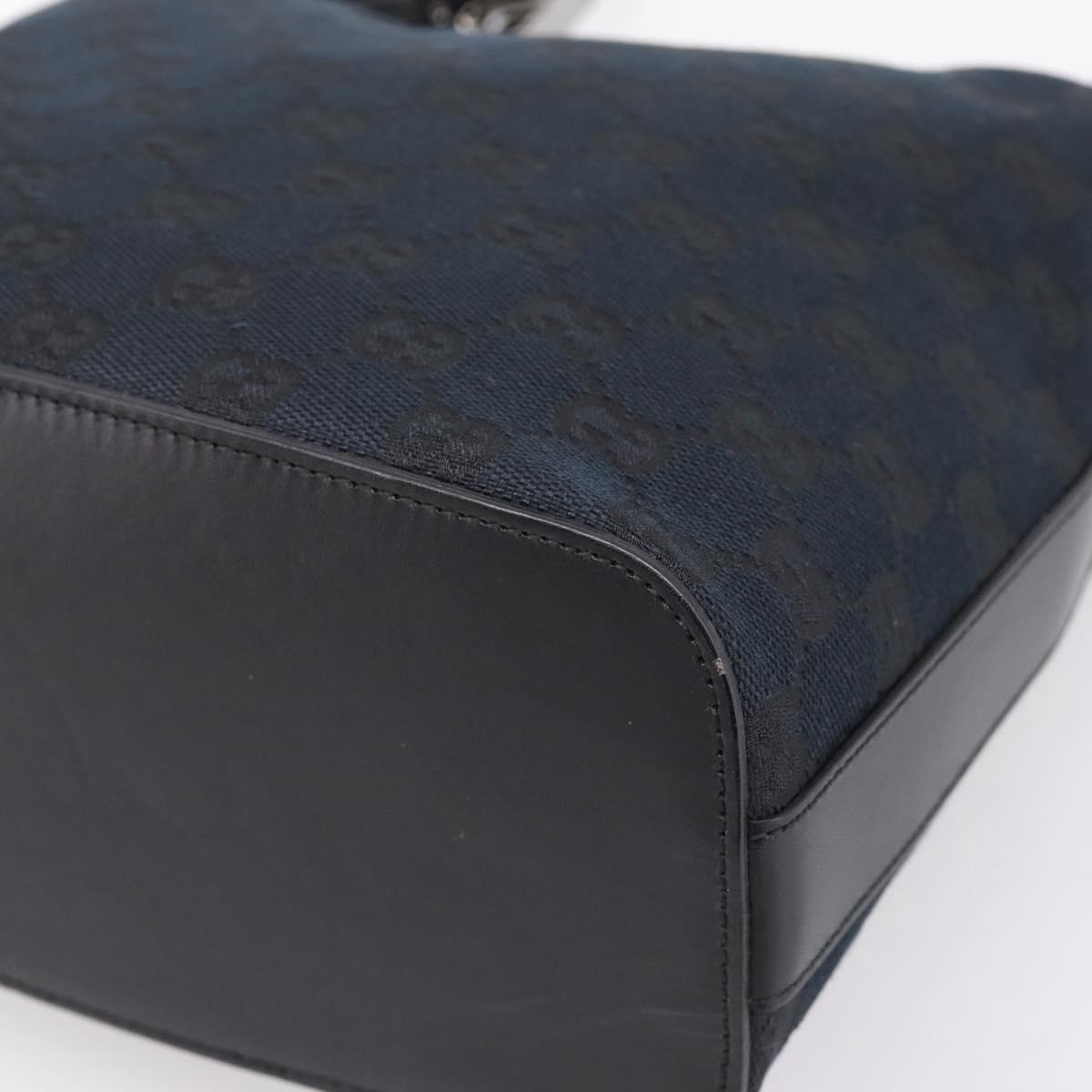 GUCCI GG Canvas Shoulder Bag Black Silver 001 3814 Auth am12400V