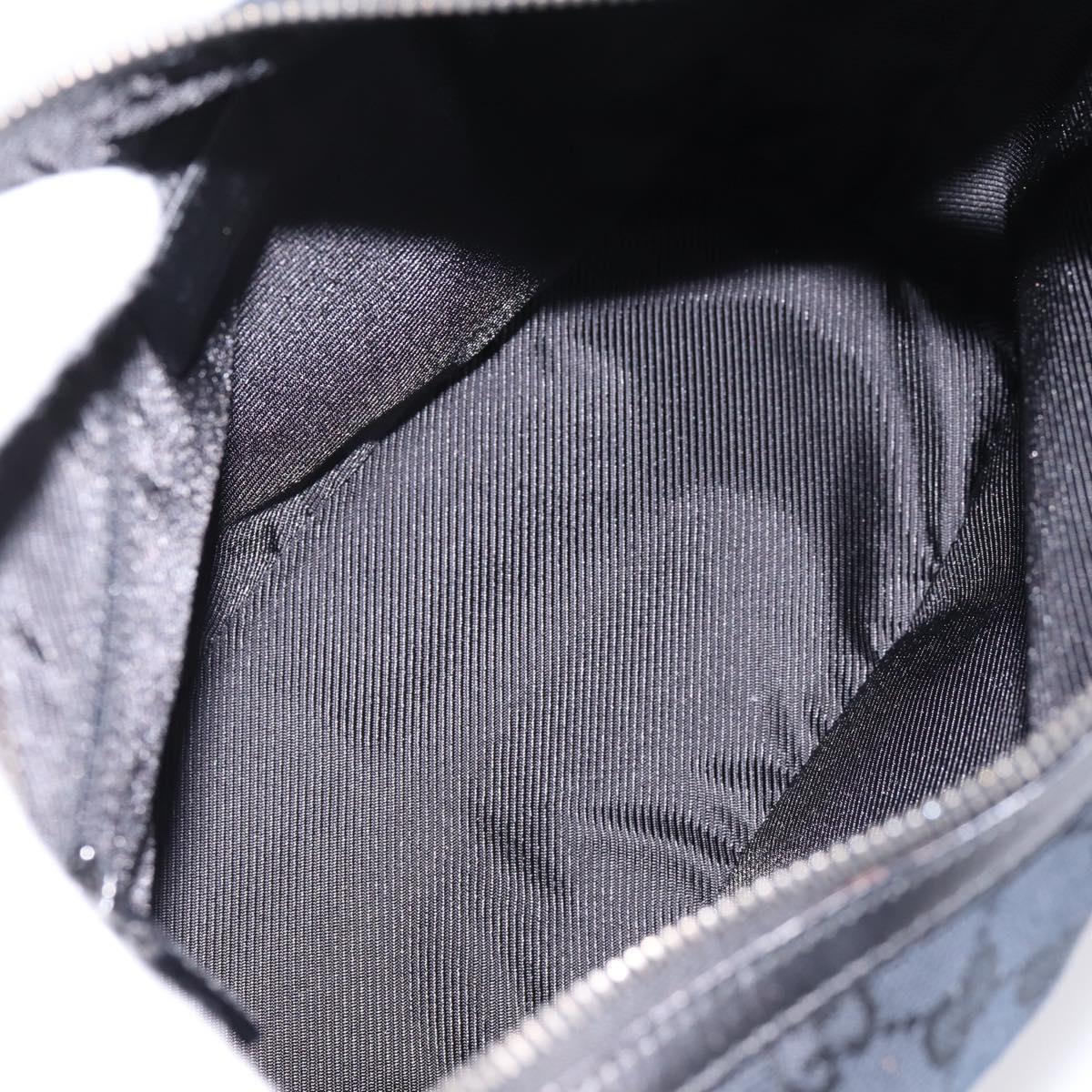 GUCCI GG Canvas Shoulder Bag Black Silver 001 3814 Auth am12400V