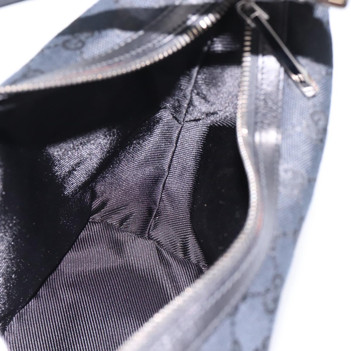 GUCCI GG Canvas Shoulder Bag Black Silver 001 3814 Auth am12400V