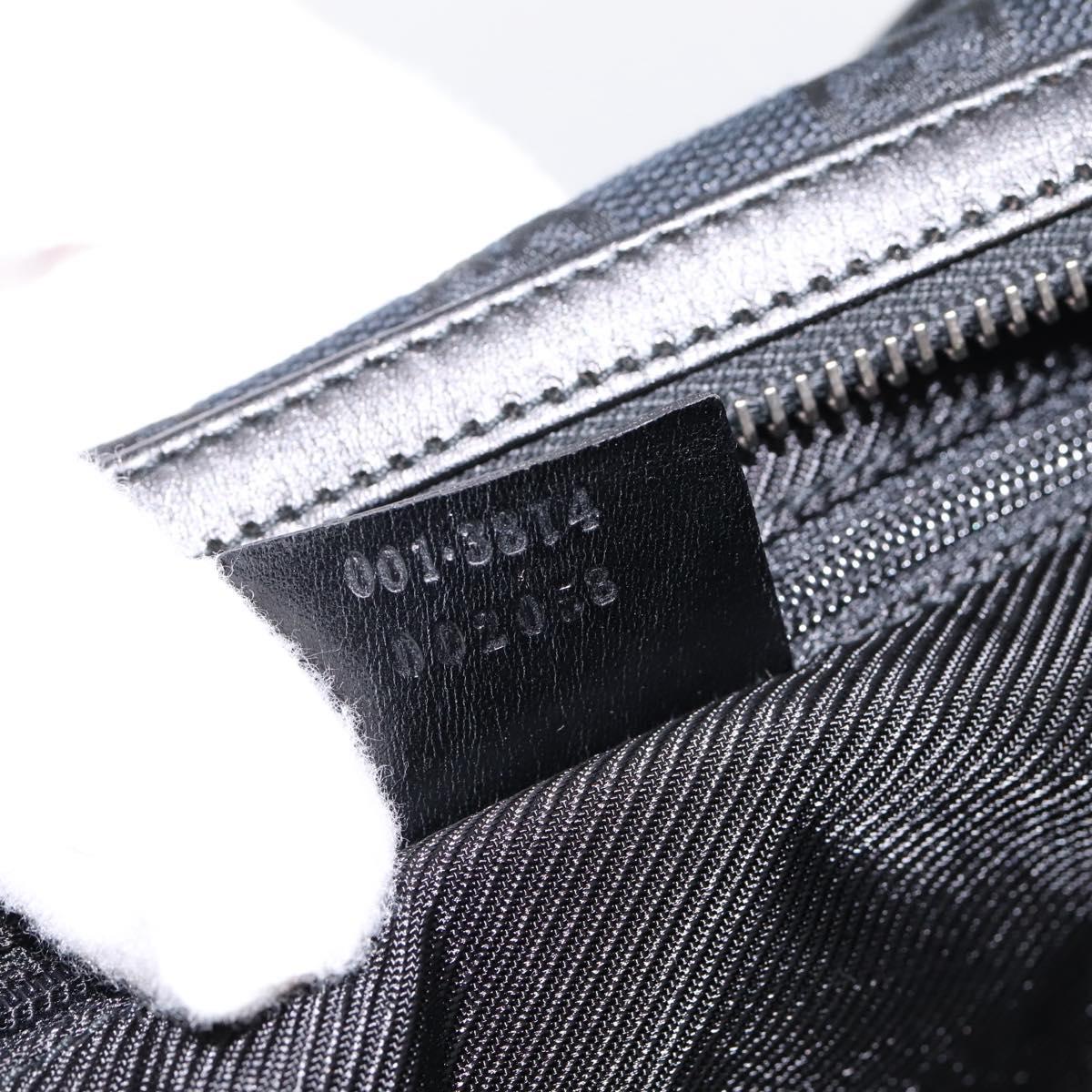 GUCCI GG Canvas Shoulder Bag Black Silver 001 3814 Auth am12400V