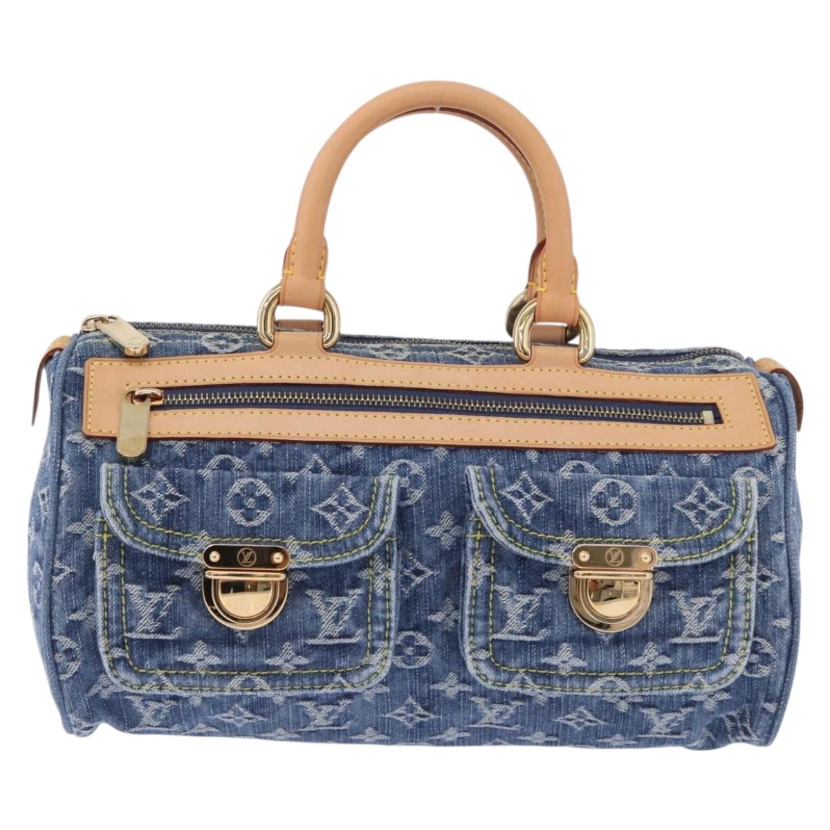 LOUIS VUITTON Monogram Denim Neo Speedy Hand Bag Blue M95019 LV Auth am12404SM