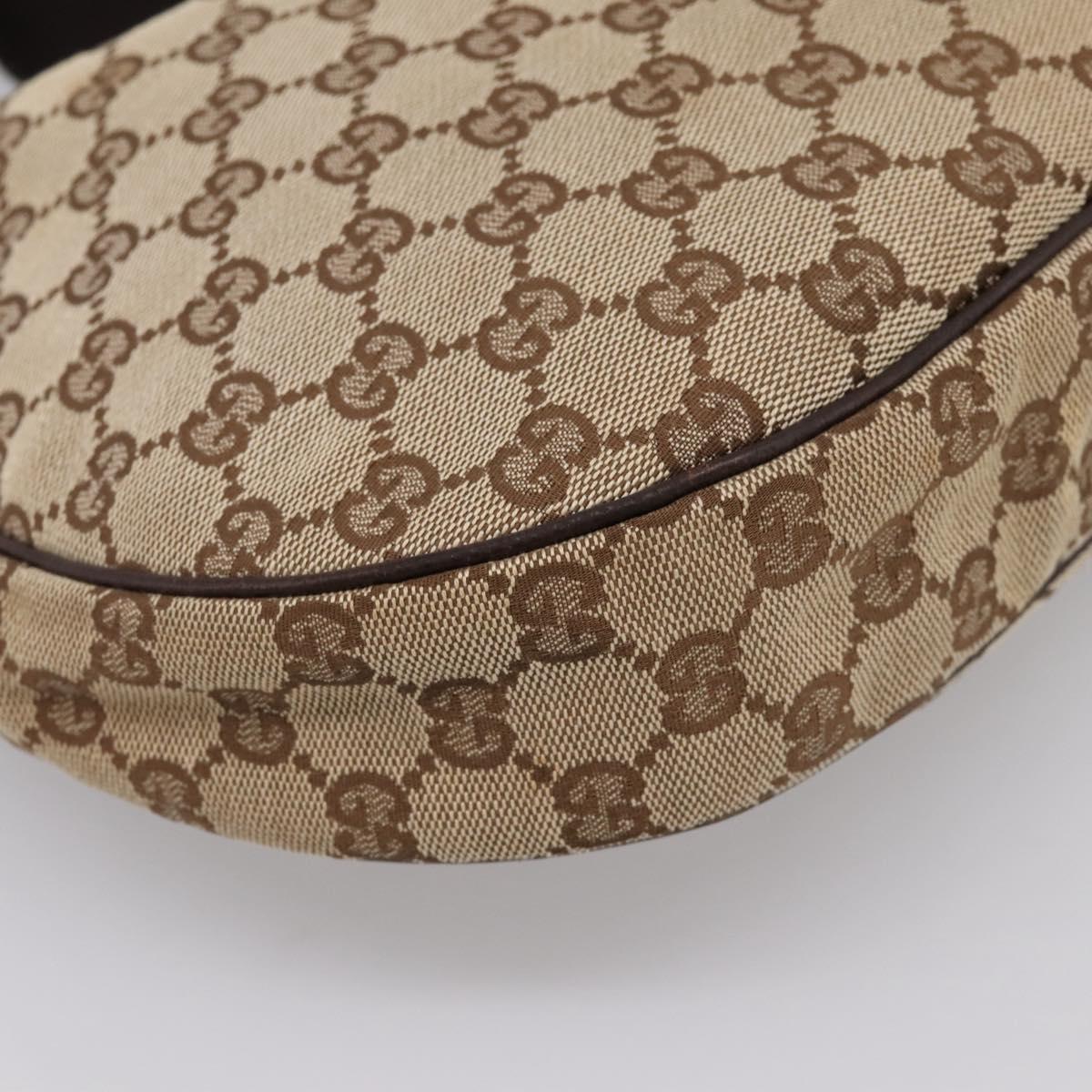 GUCCI GG Canvas Shoulder Bag Beige Silver 122790 Auth am12405V