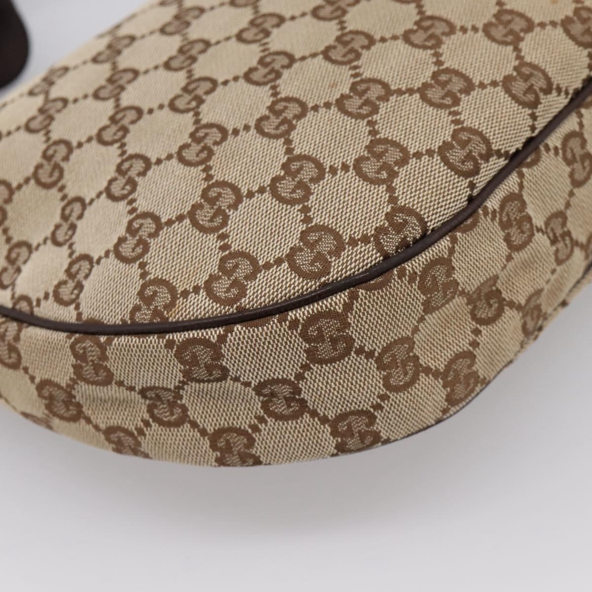 GUCCI GG Canvas Shoulder Bag Beige Silver 122790 Auth am12405V