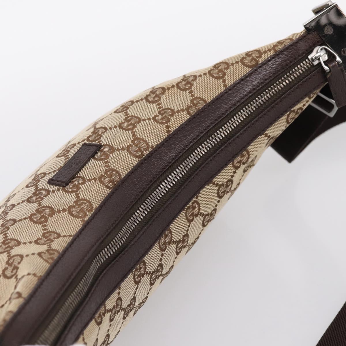 GUCCI GG Canvas Shoulder Bag Beige Silver 122790 Auth am12405V